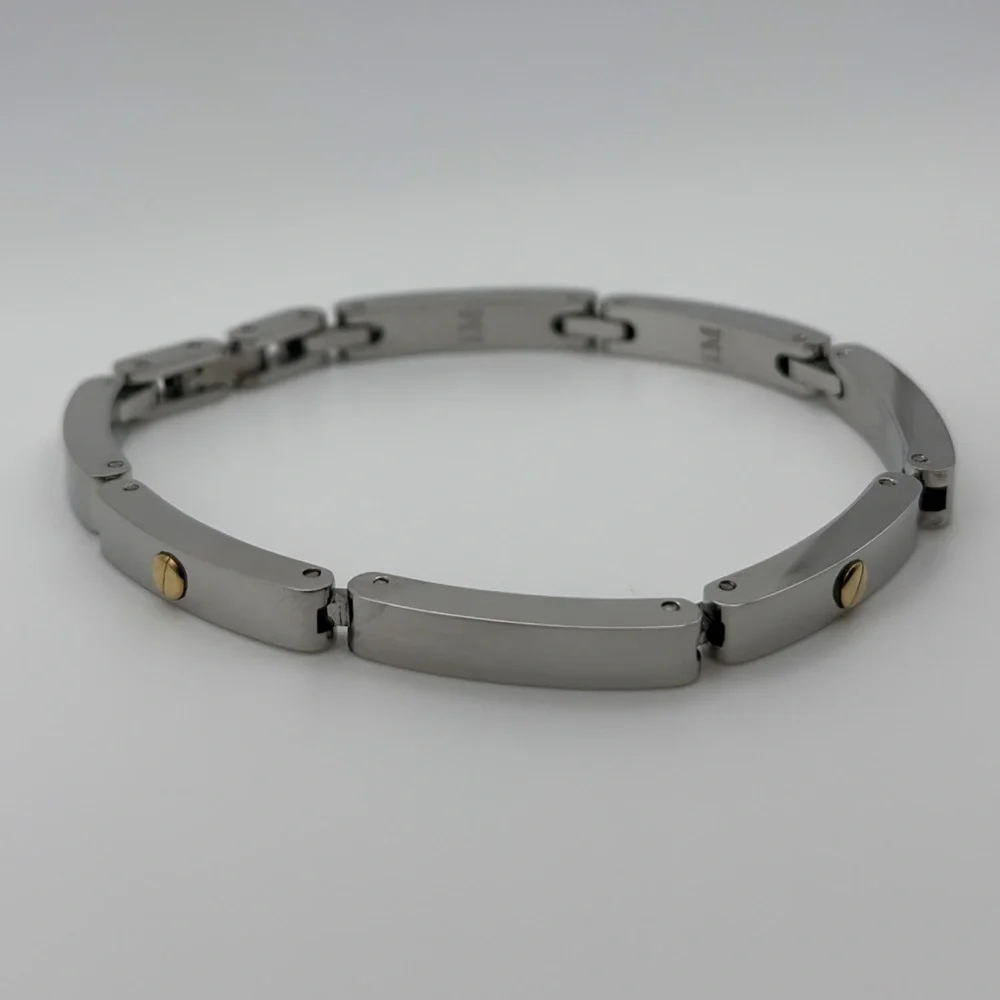 Morellato Stainless Steel and Gold Men’s Link Bracelet Italian Designer Vintage